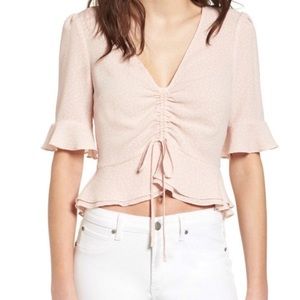 Sheer Pink Ruched Top